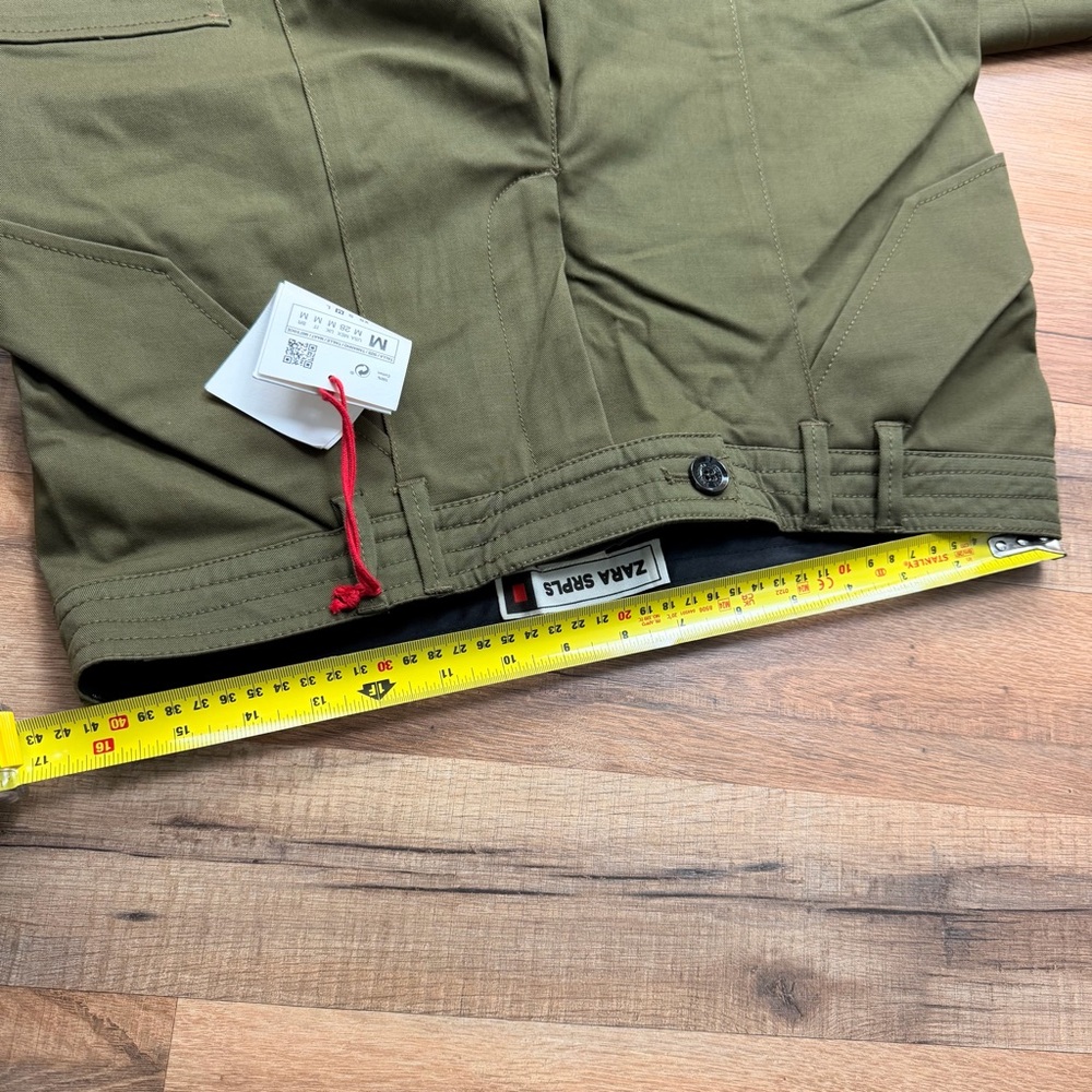Zara Khaki Green Flared Cargos Size M Green Flared Cargo Pants - Picture 7 of 7